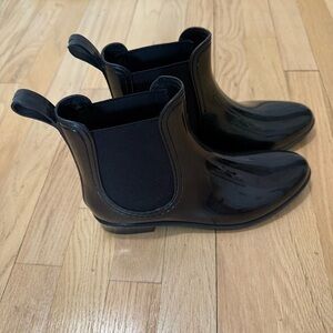 Henry Ferrera New York Black Glossy Rain Boots Size 8